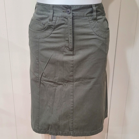 Talbots Dresses & Skirts - Talbots Olive Green A-line Neutral Casual Skirt Knee Length Women's Sz 10